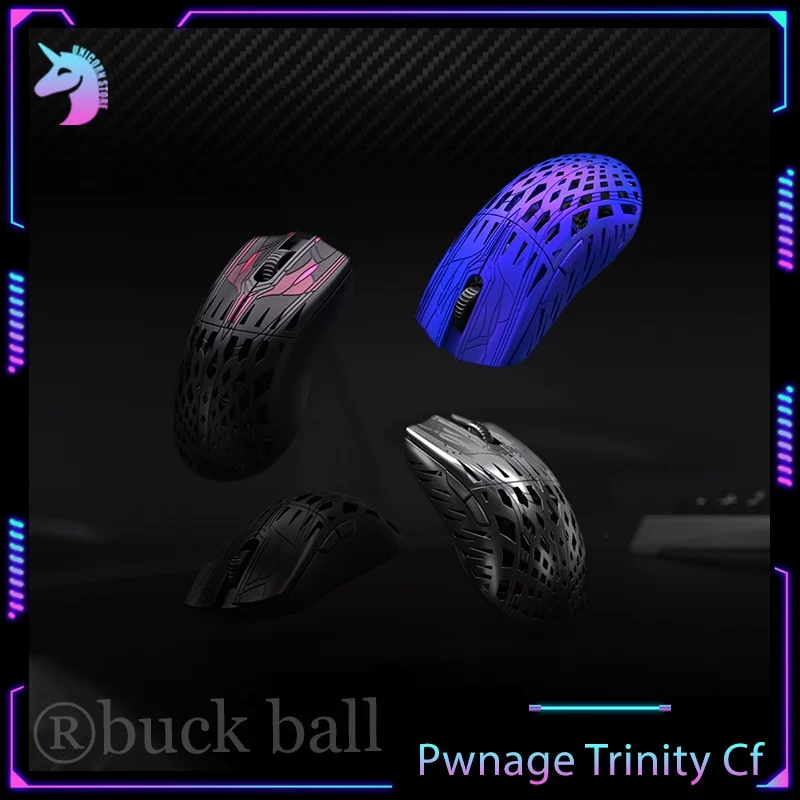 Pwnage Trinity Cf Carbon Fibre Wireless Mouse Paw3950 Sensor Dual 8k Polling Rate Esports Gaming Mouse Custom Game Accessories