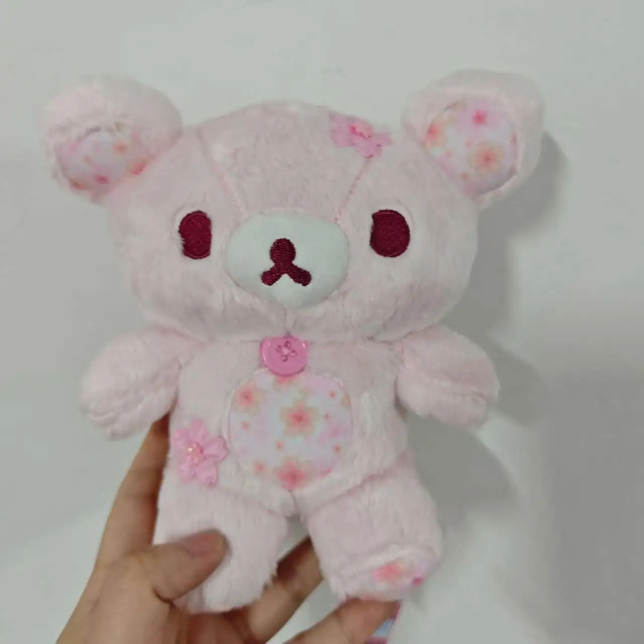 Cute Pink Rilakkuma Korilakkuma Bear Sakura Cherry Blossom Plush Stuffed Toy Doll Kids Girls Gifts 20cm