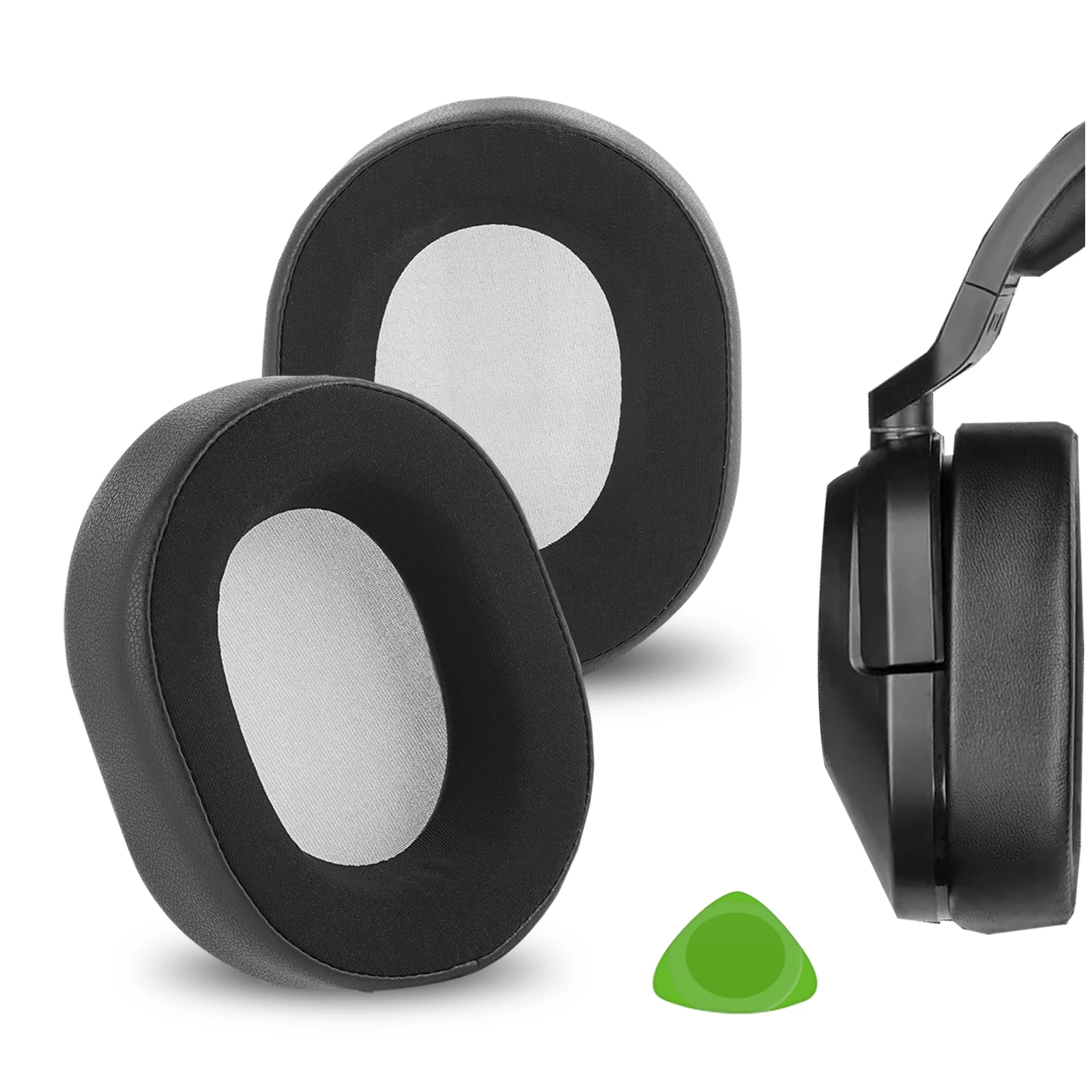 Geekria Comfort Ice Silk Replacement Ear Pads for Corsair HS65, HS55 Headphones Ear Cushions, Headset Earpads