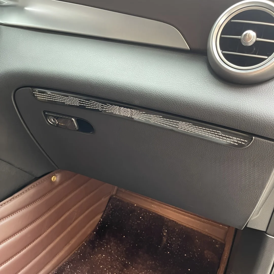 For Mercedes-Benz W205 C-Class X253 GLC W213 E-Class modified co-pilot storage box handle decorative bright strip