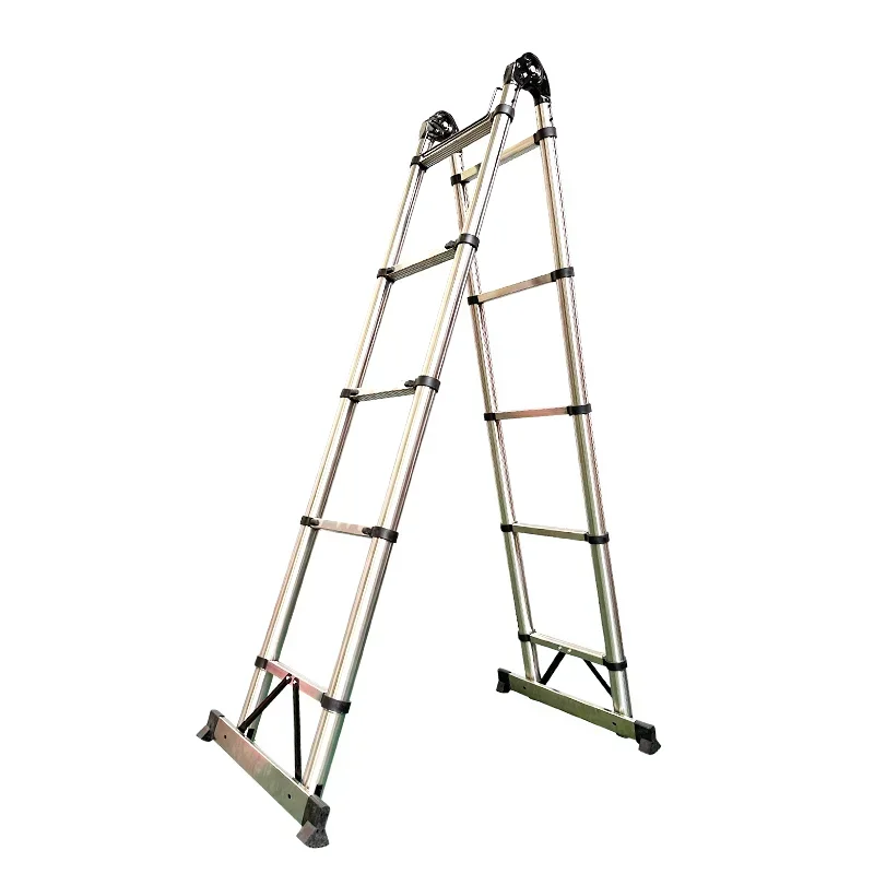 

Stainless steel telescopic ladder engineering ladder portable thickened folding small lightweight lifting household ladder