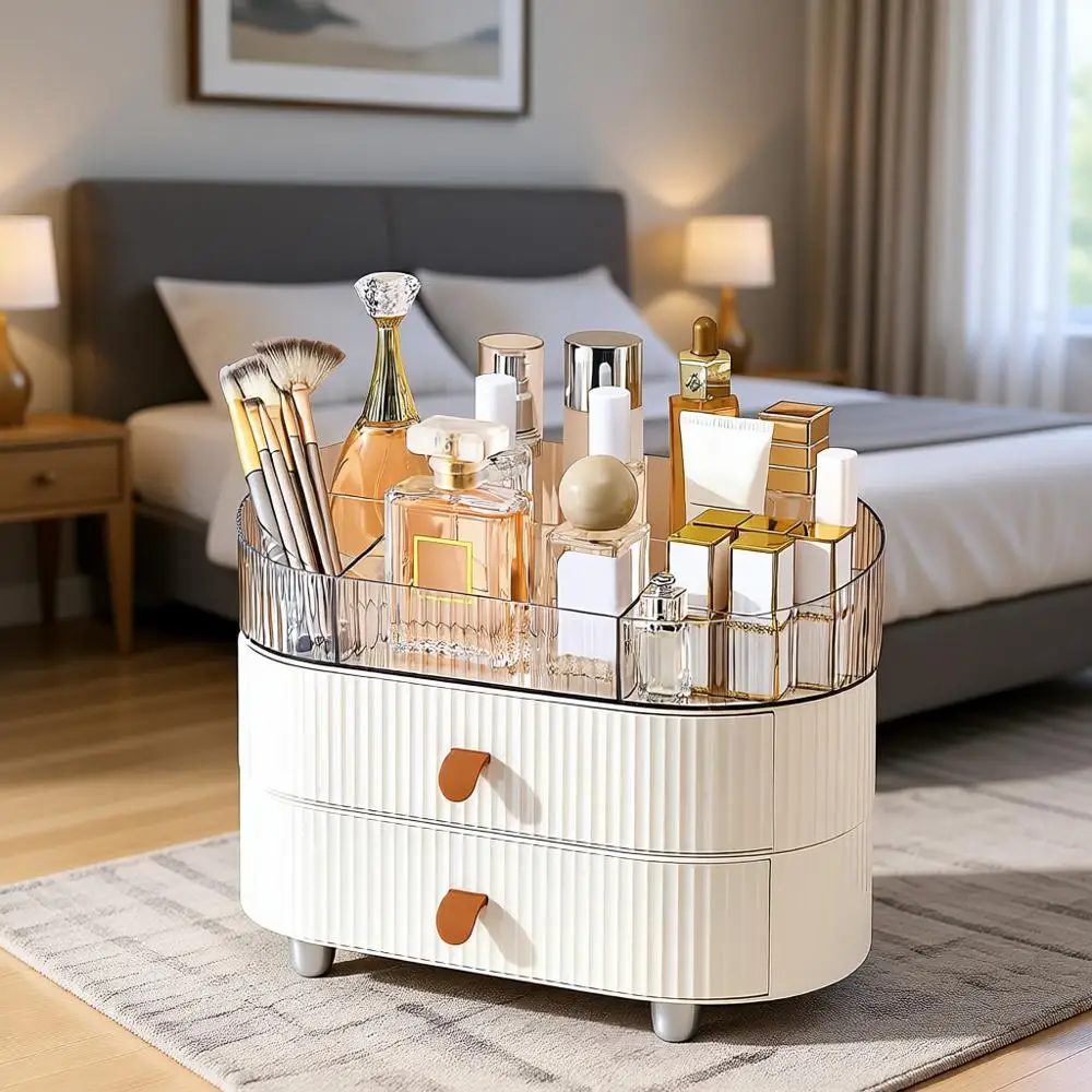 

6-Slot Stackable Makeup Brush Holder, Skincare and Cosmetic Organizer for Vanity Countertop Storage