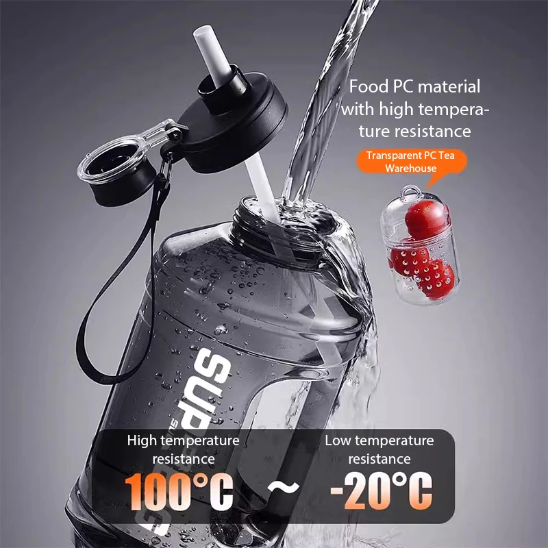 Large Capacity Straw Cup, Portable Sports Water Bottle, Outdoor Anti Fall and High Temperature Resistant Straw Sports Water Cup