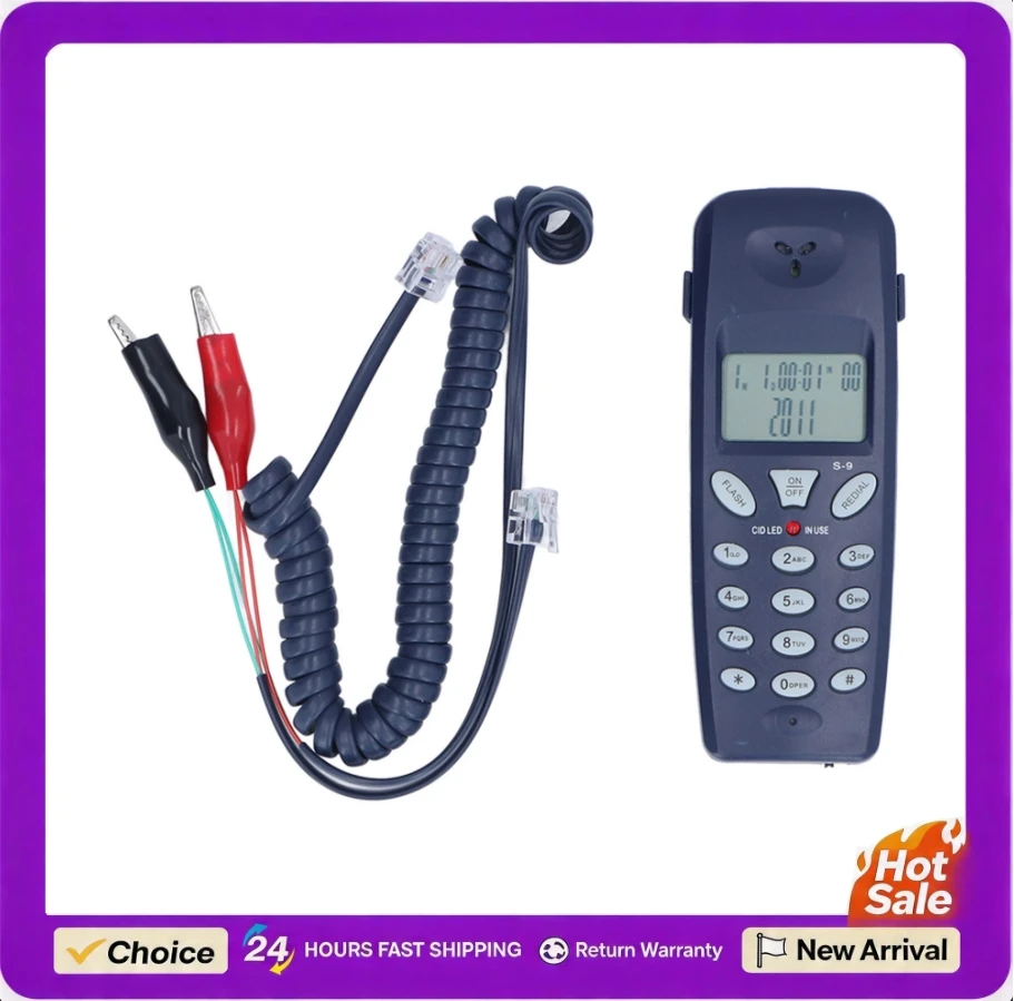 Corded Phone 12 Bit LCD Display Wired Telephone with Redial Pause Function Corded Landline for Home Corded Home Phone