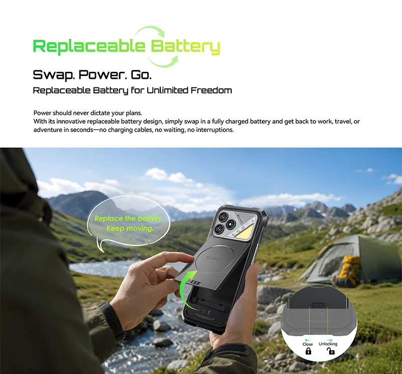 Rugged Smartphone Android 16 Cubot KingKong Dura, Up to 32GB RAM +256GB ROM, 6.88-Inch 120Hz Screen, IP68&IP69&MIL-STD-810H, NFC