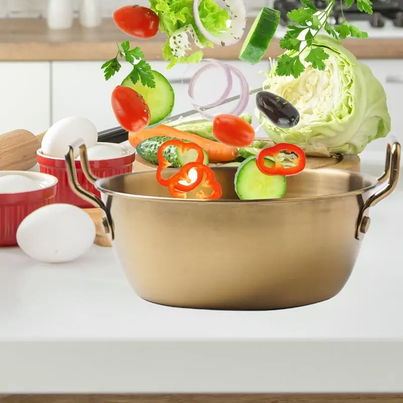 Stainless Steel Instant Noodle Bowl Rice Wine Bowl Double Ear With Handle Sauce Seasoning Dish Kitchen Food Container