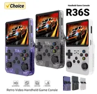 R36S Portable Open Source Video Game Console 64G/128B 3.5 Inch IPS Screen Orange Linux Pocket Player with 15000 Preloaded Games