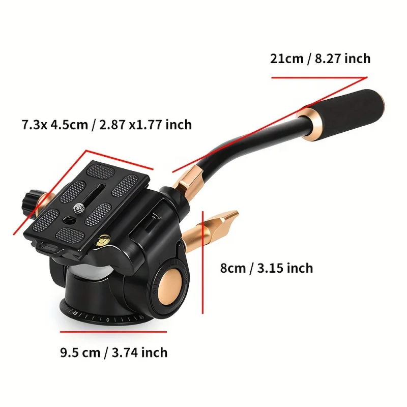 360° Rotating and Tilting，With Long Handle，Suitable photography and video recording，Smooth damping control，Aluminum All