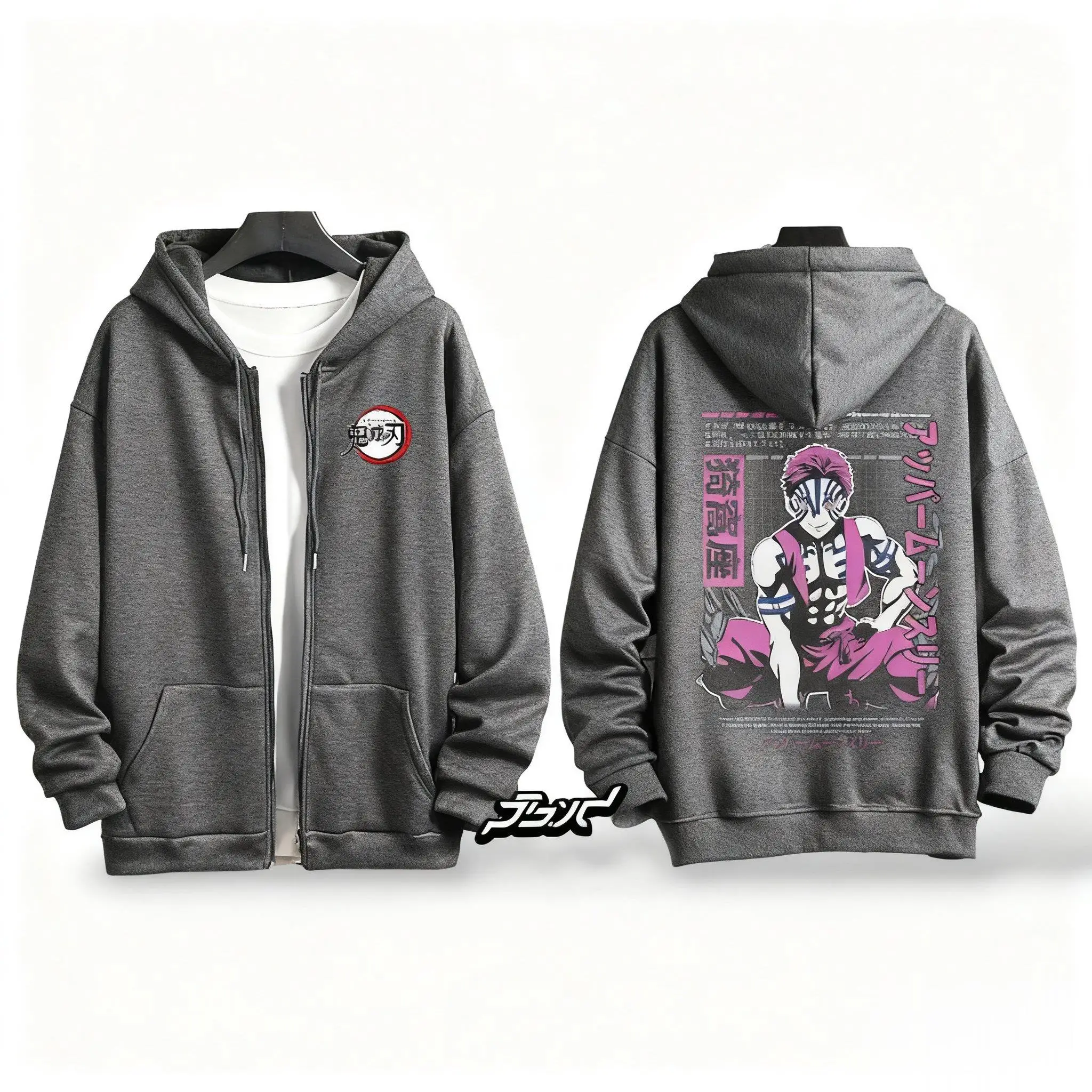 

Unisex Demon Slayer Zip Up Hoodie Men Women Sweatshirt Anime Print Streetwear Oversized Casual Long Sleeve Jacket Autumn New Top