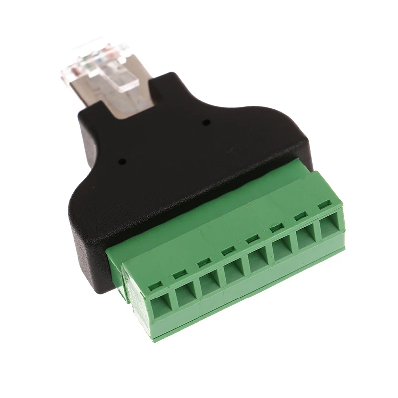 Computerbezogene Verbindung und Steckverbinder, RJ45-Buchse auf Schraubklemmen, 8-poliger Stecker, Ethernet-Kabel-Extender-Adapter