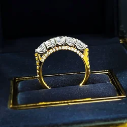 Handmade Lab Diamond Ring 100% Real 925 Sterling Silver Party Wedding Band Rings for Women Bridal Promise Engagement Jewelry