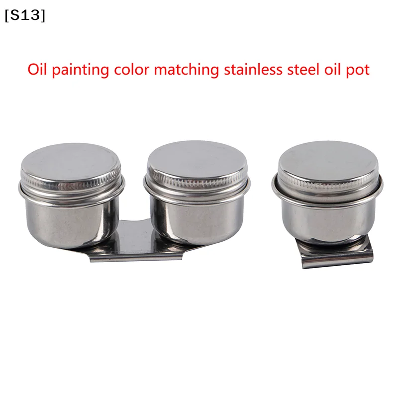 Portable Stainless Steel Paint Palette  with Lid Double Grid Design Painting Pigment Storage Container for Art Supplies[S13]
