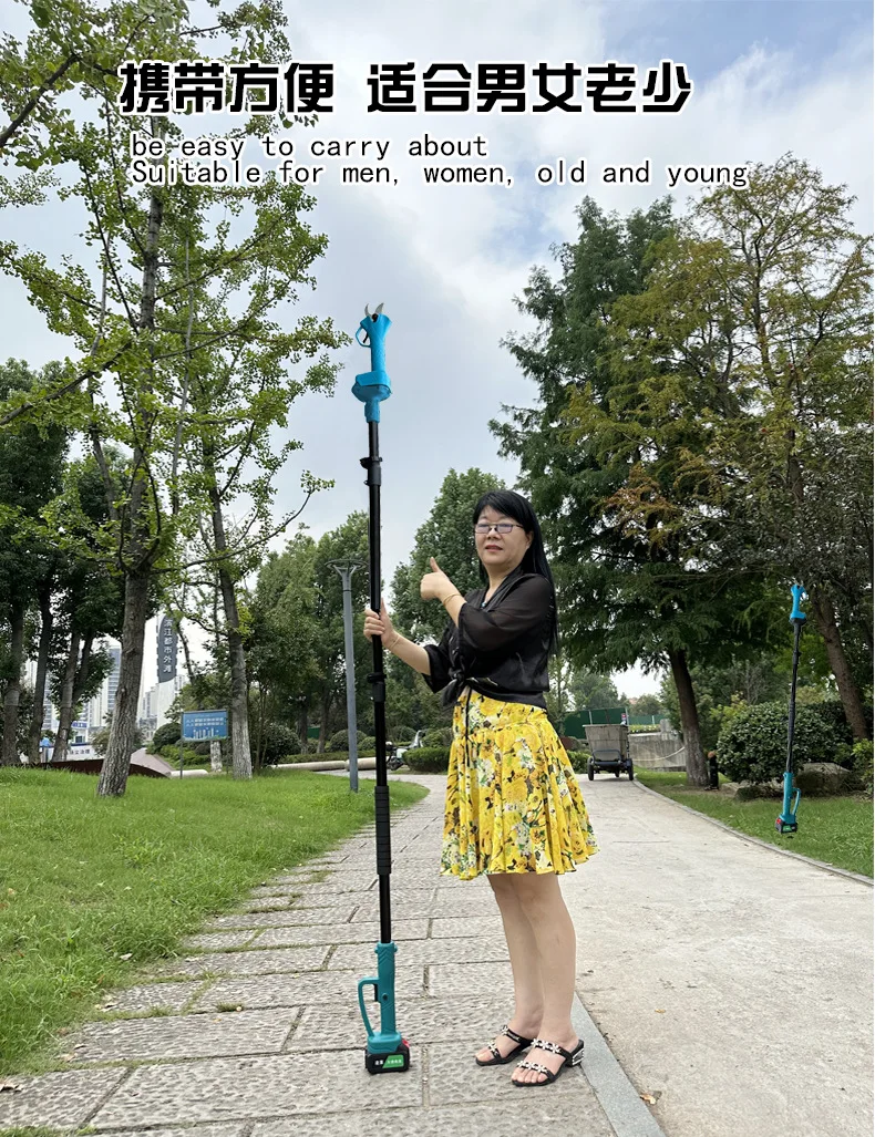 6-Inch Electric Chain Saw, 2.5cm Electric Pruning Shears, 1.7m Telescopic Extension Rod Asta Telescopica Per Potatura A Batteria