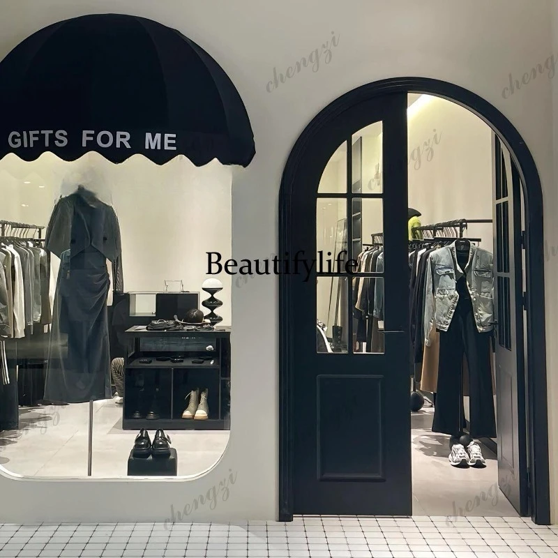 H134 glass double door wedding dress shop coffee shop gate clothing  flower shop balcony door