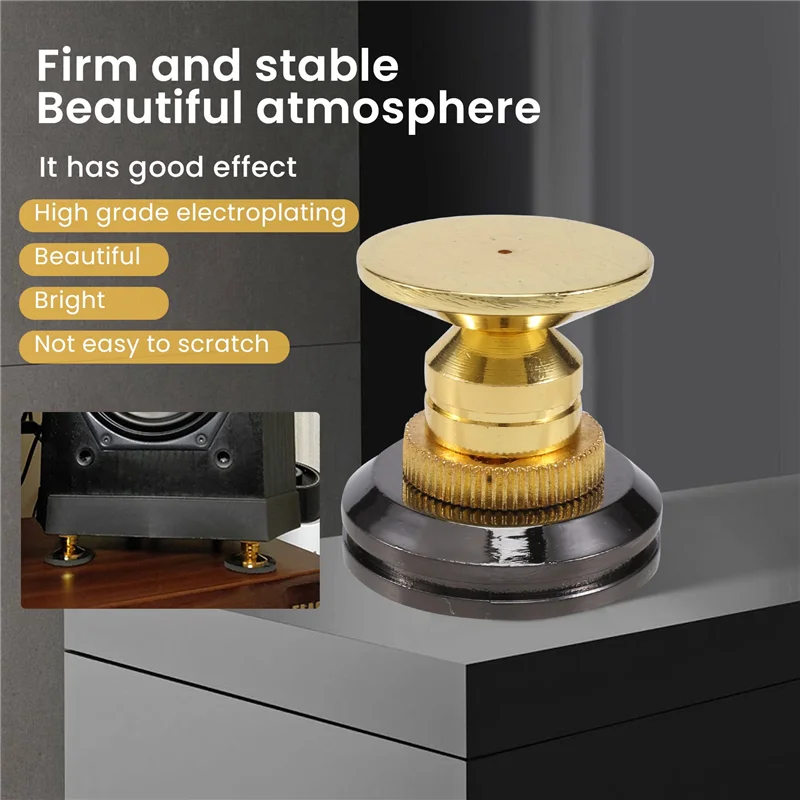 Excellent-4 Set Gold Speaker Spike With Floor Discs Stand Foot Isolation Spikes Professional Speaker Accessories