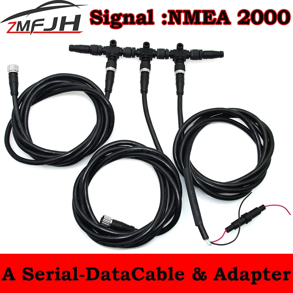 

NMEA 2000 KIT 5PIN NM2K T-type Power Connectors Adapter For Boat NMEA2000 ABS 2 Meter Cable Male Female Resistor 3 Port Adapter