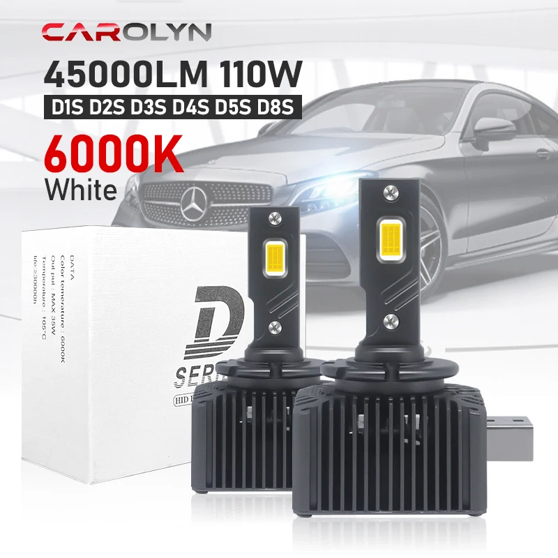 Carolyn D1S D3S LED Headlights Laser 45000Lm D4S D5S D2S D8S Auto Bulbs Canbus CSP 110W D1R D2R D3R D4R Car Lamp 1:1 Xenon HID
