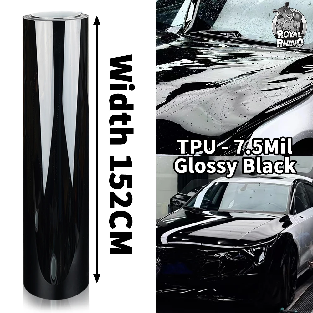 152cm Width Glossy Black paint protection film Premium TPU PPF 5-year warranty high-quality self-healing function wet install