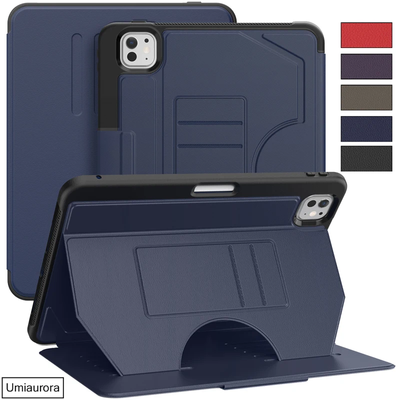 

For iPad Air 4 5 10.9 Pro 11 13 inch M4 M3 M2 Magnetic Flip Shockproof Rugged Tablet Case Smart Stand Pencil Holder Wallet Funda