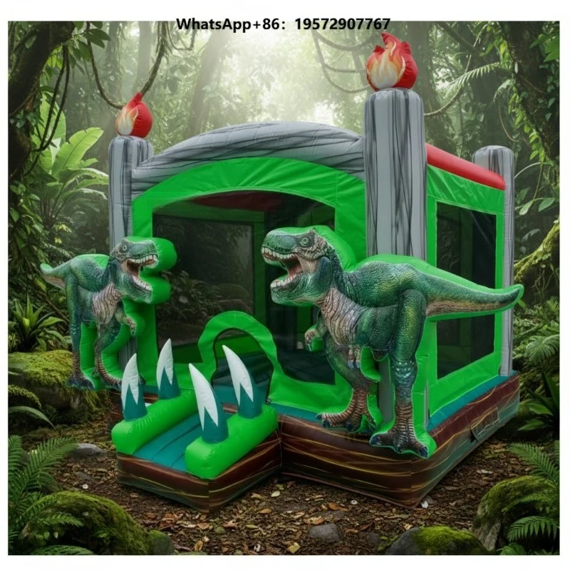 High Quality Commercial Dinosaur Inflatable Bounce House for Kids 13x13ft Jumping Castle for Party Rental
