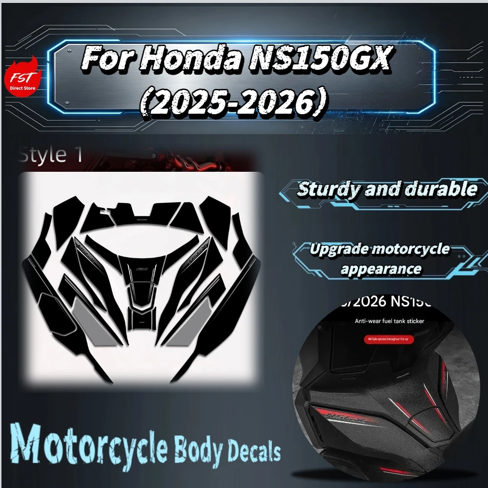 For Honda NS150GX 2025‑2026 Fuel Tank Protective Sticker Body Decor Film Thickened Adhesive Residue‑Free Mod Accessories