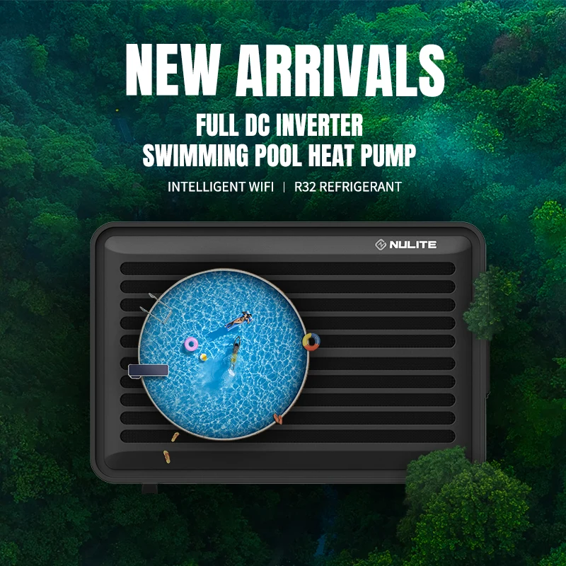 Pompa Panas Kolam Renang Nulite Air Source R32 Gas DC Inverter Wifi Eropa Pemanas Air 21kw 25kw 28kw