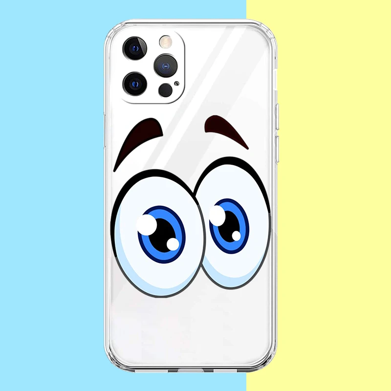 Funny Eyes Painted Phone Case for Samsung Galaxy S24 S23 S20 FE S22 S21 Ultra S10 S10E S9 S8 Plus 5G Transparent Shell Capas Bag