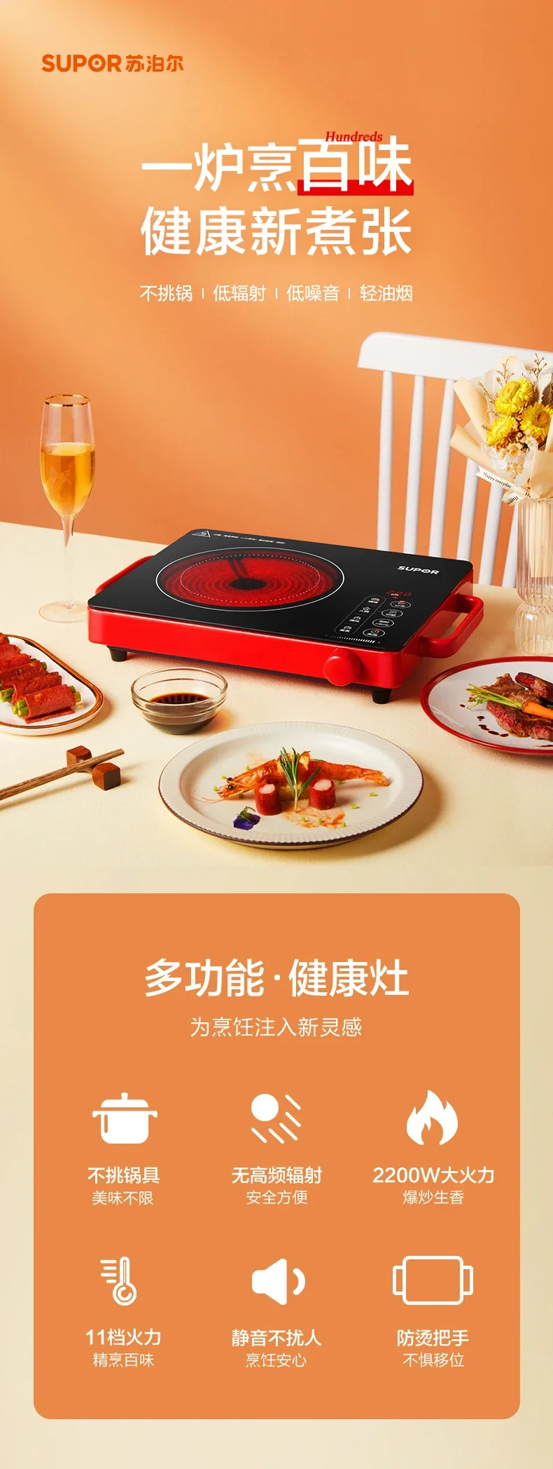 220V Powerful and Efficient Induction Cooker for Home Kitchen