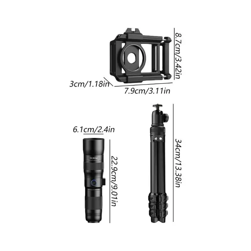 60X Magnification Attachment Includes Portable Tripods Filter Thread Birding Accessories for Smartphones D2RC
