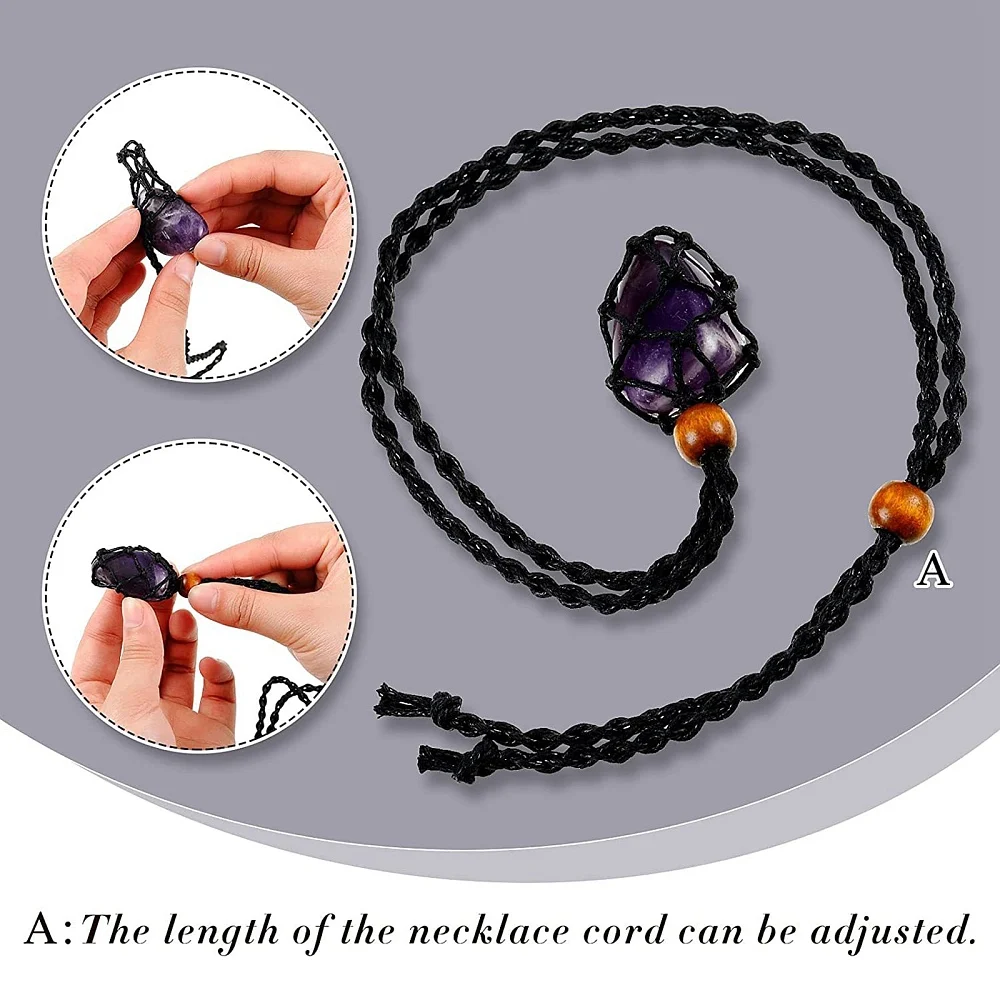 10 Stück geflochtene Wachsschnur für Makramee-Beutel, Halskettenherstellung, verstellbare Holzperlen, mehrfarbig, für austauschbaren Steinschmuck – Detail 27