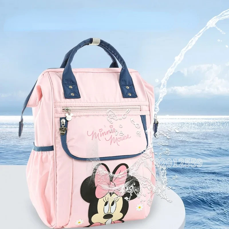 Disney-Bolsa de pañales de Mickey para bebé, mochila Original de marca de lujo, bolsa de pañales de bebé de dibujos animados, gran capacidad,