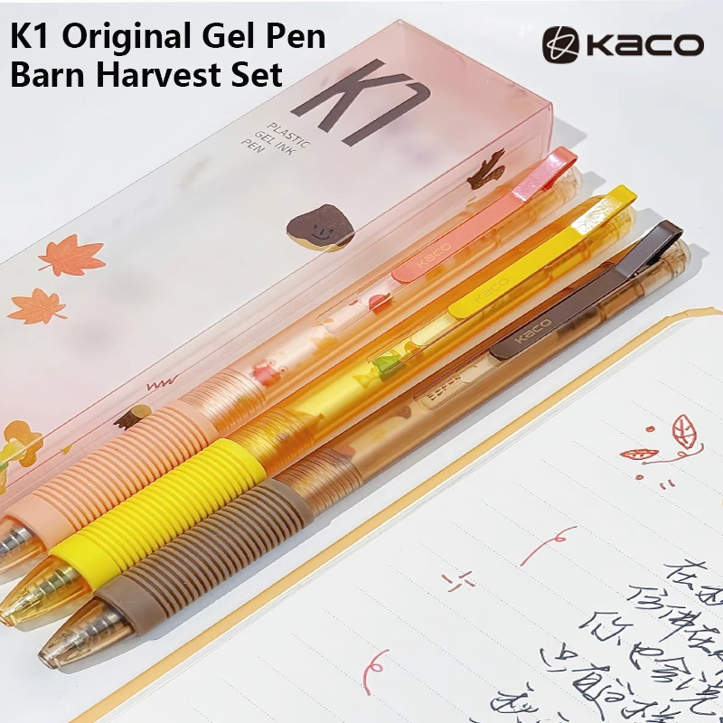 

Набор гелевых ручек KACO K1, инструменты для письма с естественным вдохновением, креативный зажим для выброса ветки, деревянное кольцо, быстросохнущая черная ручка, милый подарок