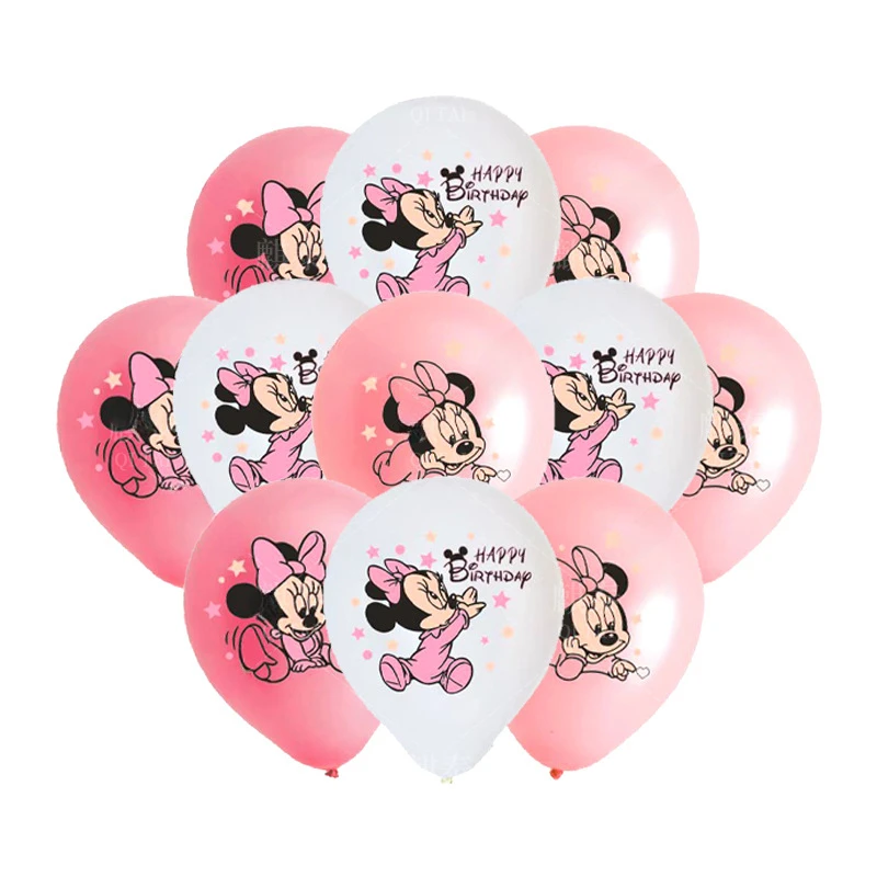 Q version Minnie themed children\'s balloon party decoration and decoration Mickey Mouse Minnie latex balloon set baby shower