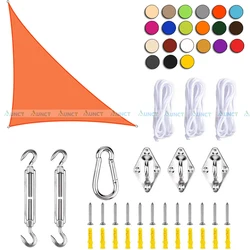 Triangle UV Block Sun Shade Sail, Outdoor Patio, Garden, Hiking, Camping, Car Parking, 16x16x 23.5ft, Accessories, 5x5x7.1M