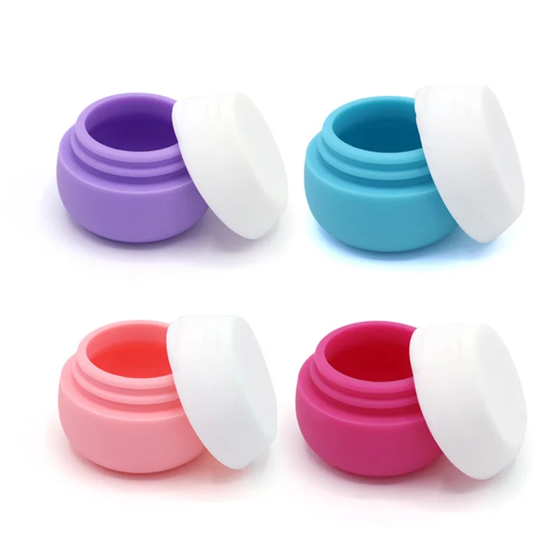 4Pcs 25ml Silicone Cosmetic Container Makeup Pot Cream Jars Travel Pill Box Portable Dispenser Cream Bottles Lotion Box Emulsion