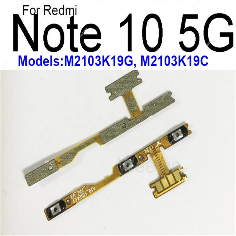 Power Volume Buttons For Xiaomi Redmi Note 9 10 11 Pro 4G 5G 9S 9T 10S 11S ON OFF Power Volume Side Button Keys Flex Cable Parts