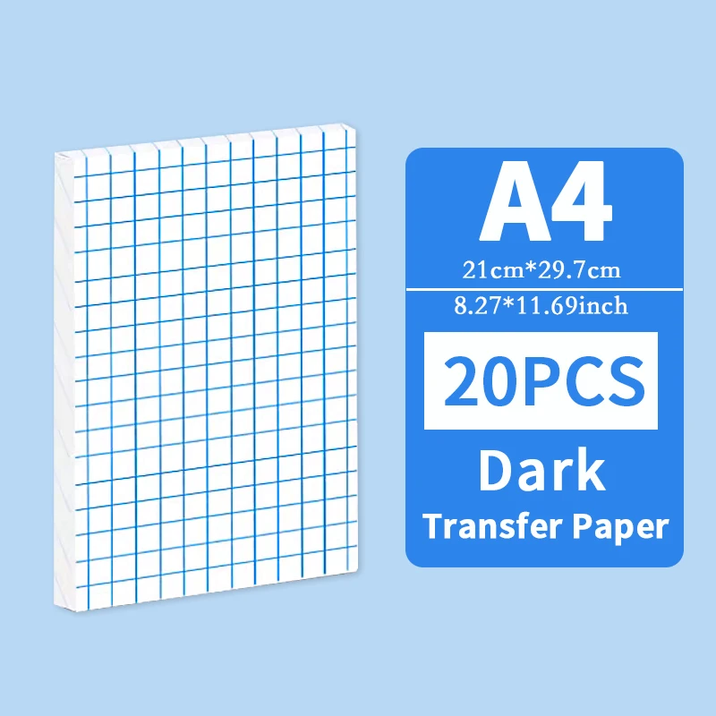 A4 10/20 Sheets Inkjet Heat Transfer Paper Cotton T-Shirt Dark Black Transfer Paper Light White Paper For 100% Cotton Fabric image 3