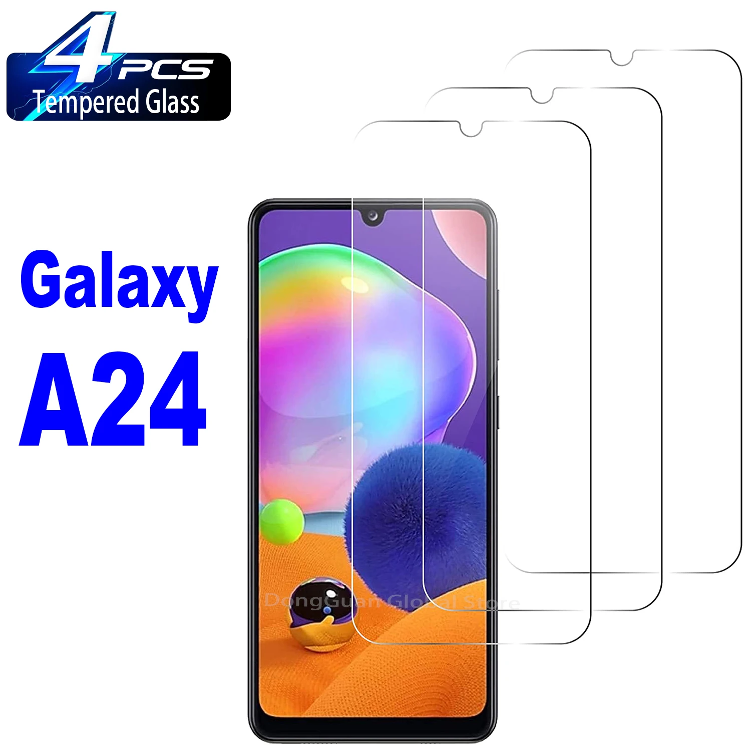 

2/4Pcs Tempered Glass For Samsung Galaxy A24 SM-A245 Screen Protector Glass Film