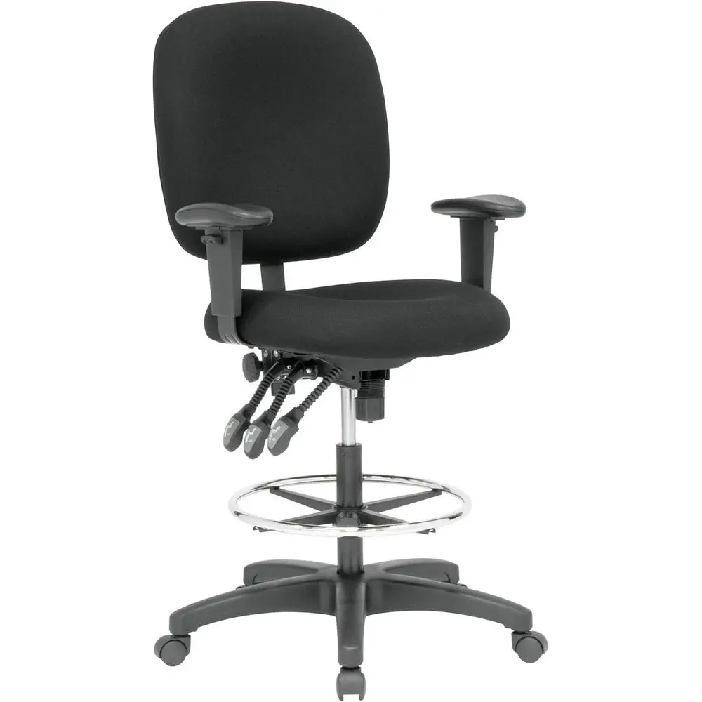 Silla de Trabajo con Altura Ajustable y Reposapiés - Silla Ergonómica para Escritorio o Mesa de Dibujo