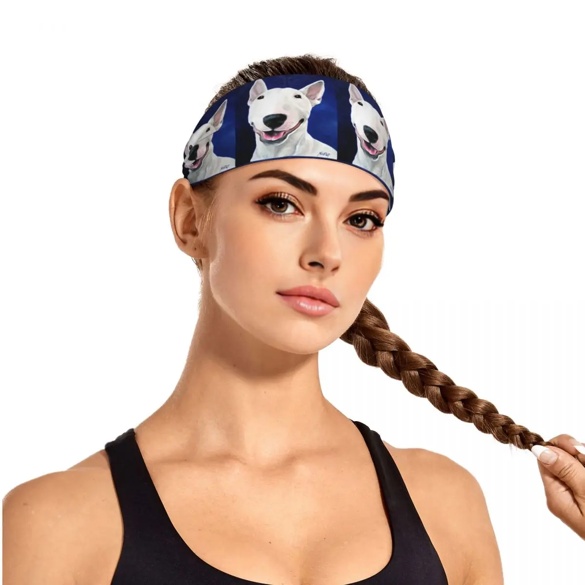 

Custom Bull Terrier Unconditional Sweatband for Men Women Quick Drying Sports Sweatband Gym Yoga Running