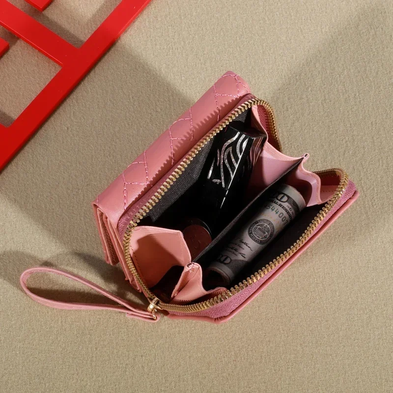 Portamonete Love ricamato alla moda da uomo 1 pezzo, porta carte a tre ante, portafoglio con slot multipli per carte