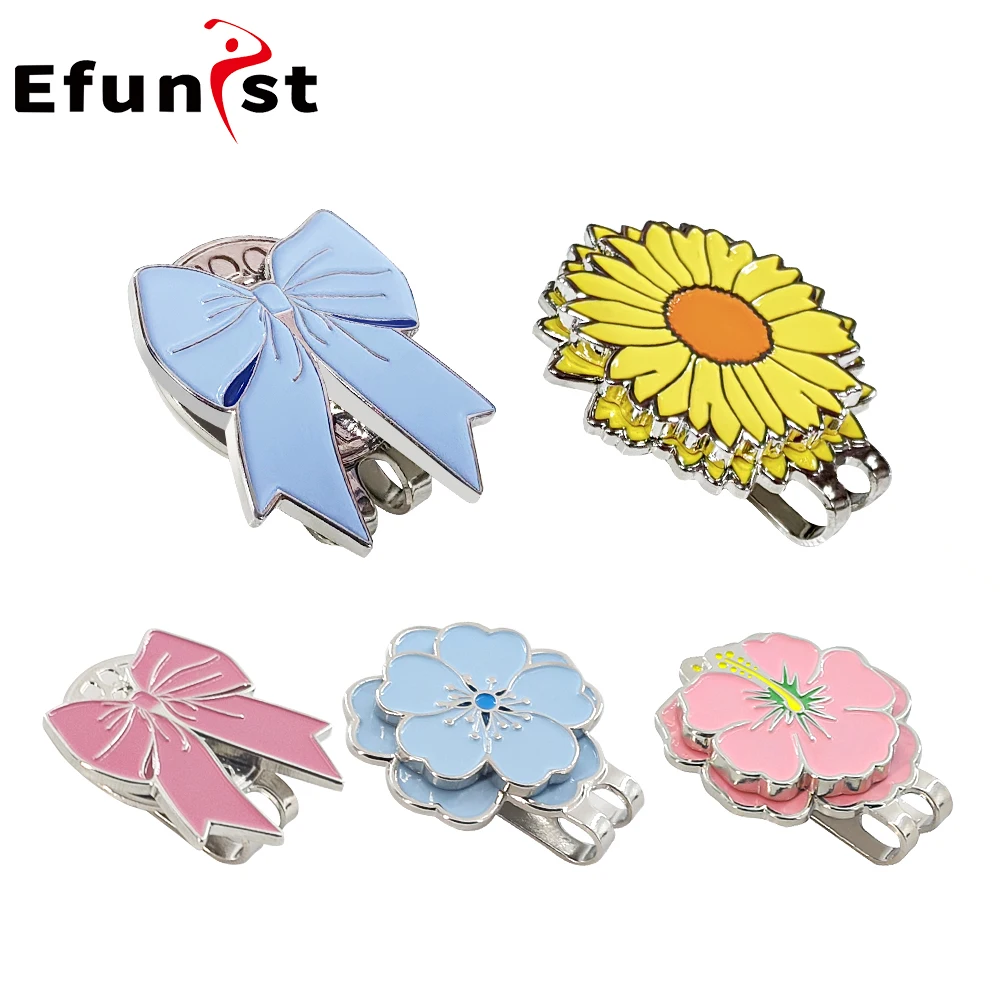 Golf Cap Clips Mit Magnet Mark Blütenblatt Muster Golf Ball Marker Golf Ball Position Abnehmbare Metall Drop Schiff Golf Zubehör