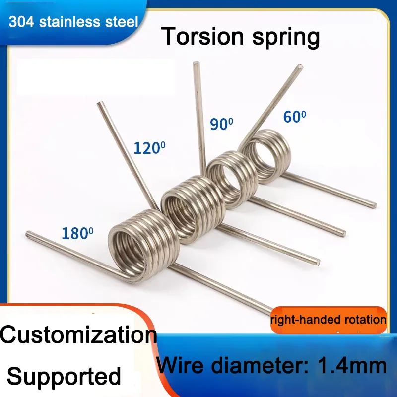 10 pieces of 304 stainless steel torsion spring return V-shaped torsion clips with a wire diameter of 1.4mm