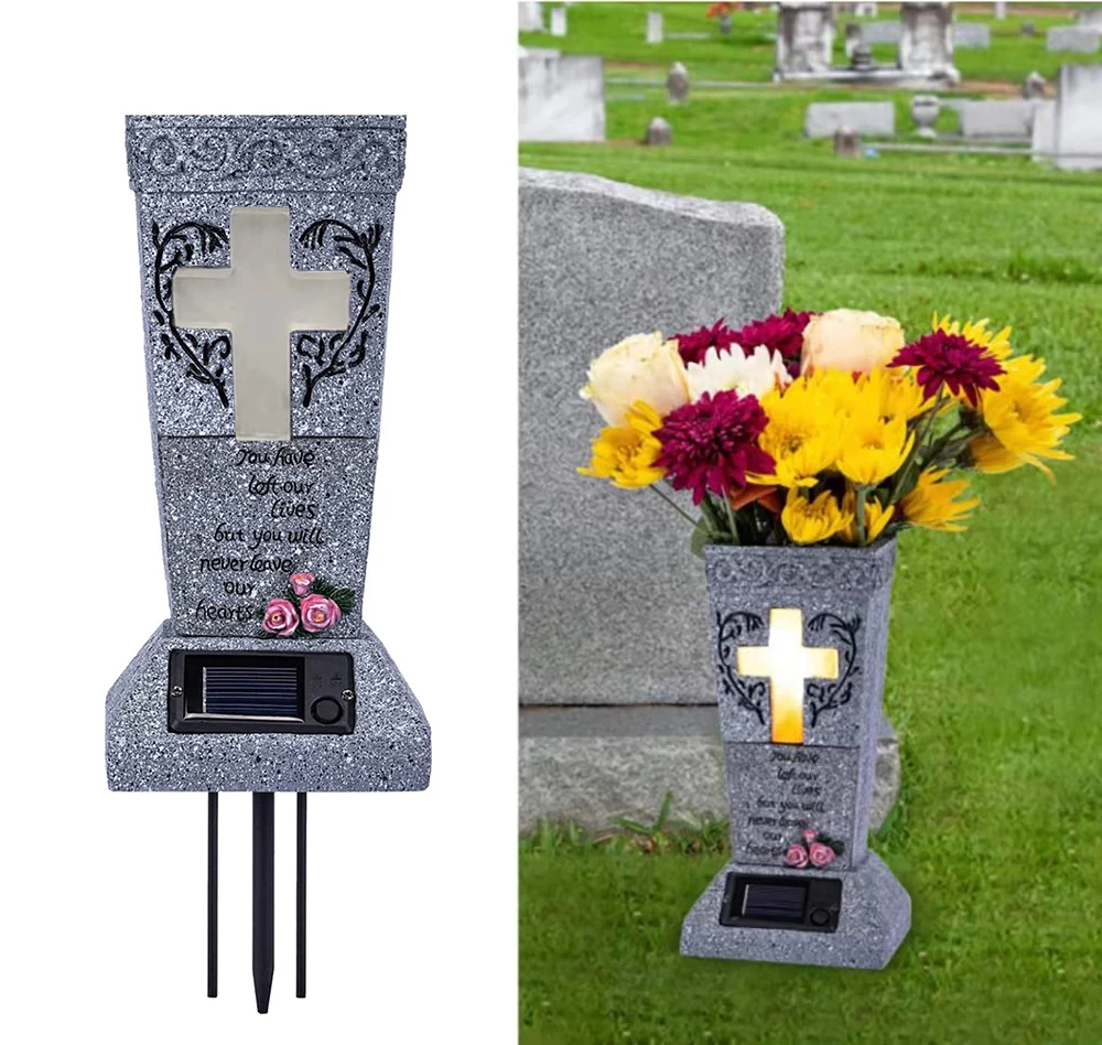 Cmentarz słoneczny Wagon grób Rekwizyty na Halloween Nagrobek Impreza z okazji Halloween Kwiaty Headstones Wazony Gravestone Decor Pamiątkowe