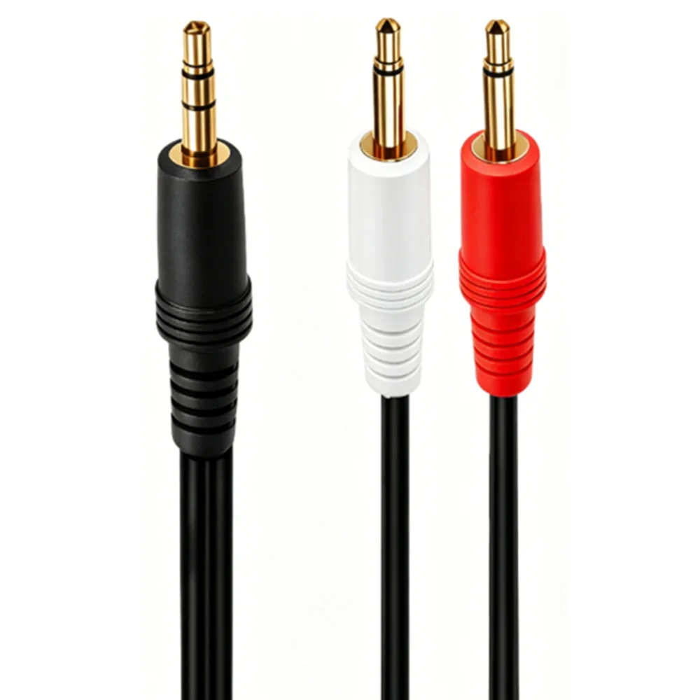 3.5mm TRS Stereo Male to Dual 3.5mm TS Mono Male Breakout Cable, Red/White 0.3m/1.8m/3m