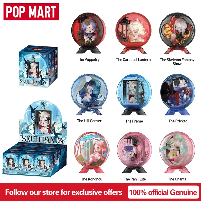 

Подлинная POPMART SKULLPANDA The Mirage Series, модная игрушка в слепой коробке, фигурка Mystery Box SKULLPANDA, Коллекционная настольная модель