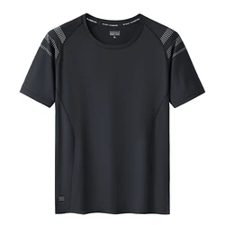 メンズ速乾性Tシャツ,カジュアル,半袖,ジムウェア,ラージサイズ6xl 7xl 8xl,夏,2024