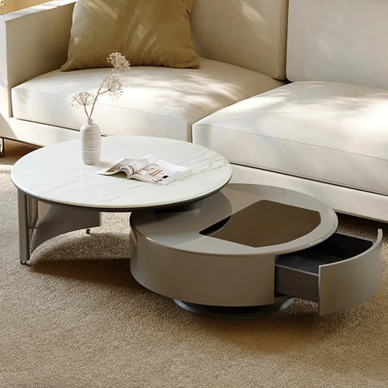 Modern Floor Foldable Coffee Tables Luxury Corner Round Storage Stretching Side Mobile Side Mesa Plegable Luxury Furniture