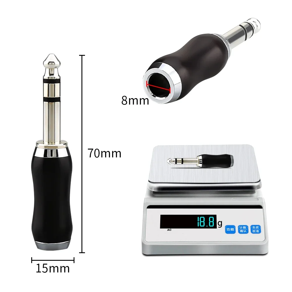

Audiocrast WH807 Stereo/Mono 6.35mm Male Socket Wire Connector Microphone Sandalwood Rosewood Silver Plating 6.5mm Male Socket
