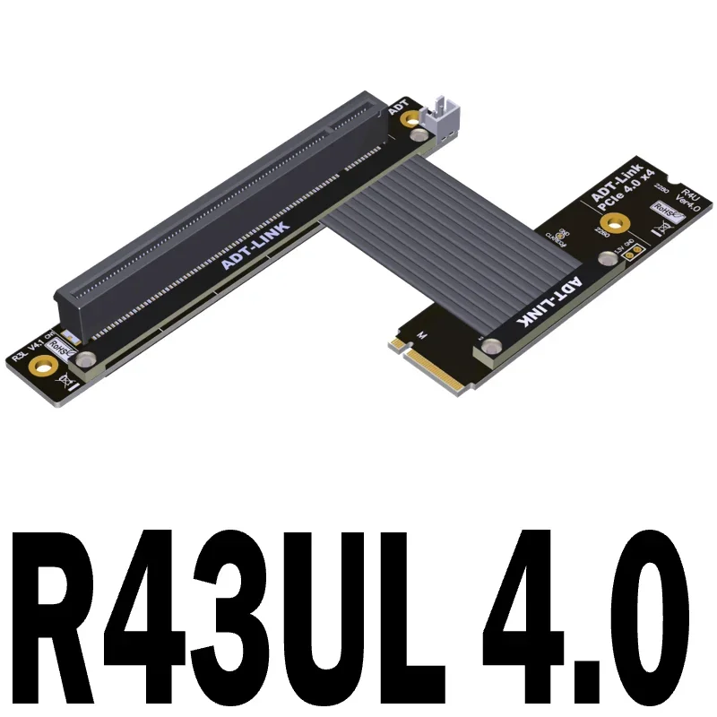 PCIe x16 Extended Graphics Adapter Cable Supports PCIE 4.0x4 full speed ADT for NVMe SSD ports